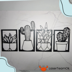 Cuadros Plantas Por 4 En Mdf 5.5 Mm
