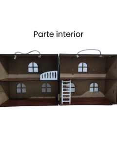 Casa De Muñecas Modelo Valija En Mdf 3mm Laminado En Color - tienda online
