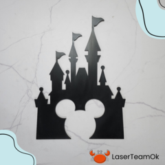 Cuadro Castillo Con Figura De Mickey En Mdf 5.5 Mm