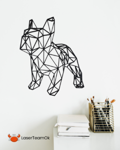 Cuadro Perro Bulldog Frances Geometrico En Mdf De 5.5 Mm en internet