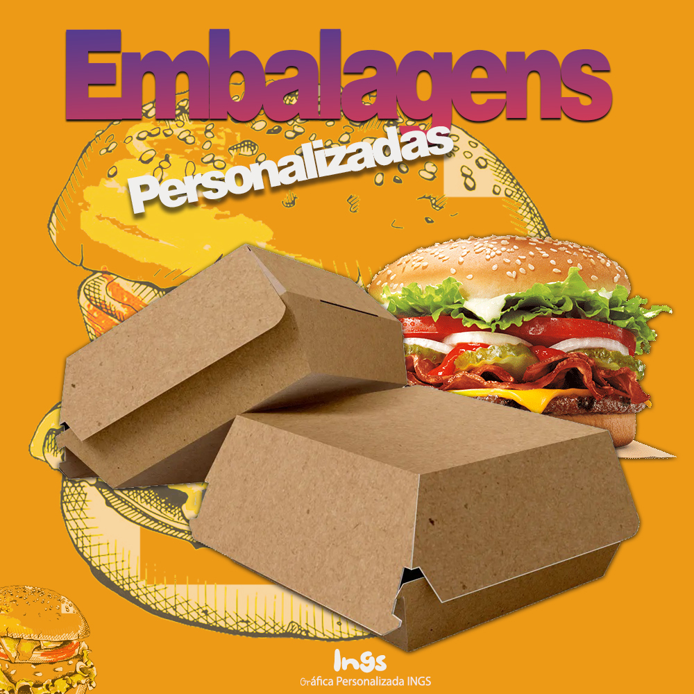 Embalagem caixa para Hamburguer Delivery Personalizada