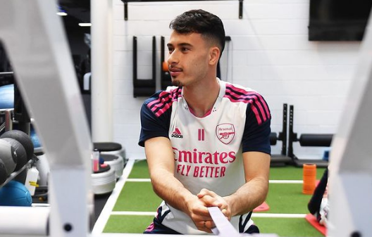 Camisa de Treino do Arsenal Temporada 2023/24 Modelo Torcedor Adidas Creme Azul e rosa | Tevo Sports