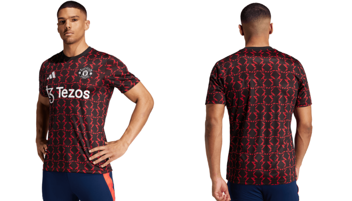 Torcedor do Manchester United, mostre sua paixão com a nova camisa pré-jogo adidas! Com design inspirado no uniforme away e tecido tecnológico, ela é perfeita para os aquecimentos antes dos jogos.