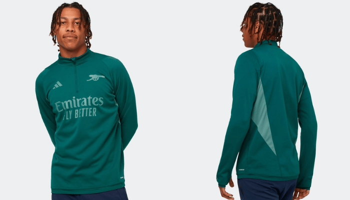 Jaqueta de Treino Arsenal Adidas 2023/24 Europeu Verde - Desempenho e Sustentabilidade na Tevo Sports.