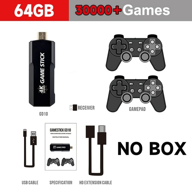 Vídeo Game Stick GD10 Retrô Ultra 4K 128GB + 2 Controles Sem Fio