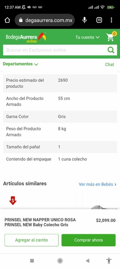 Imagen de Cuna corral Prinsel Colecho Gris 1 pza