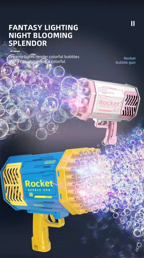 Bubble Gun Rocket 69 Buracos Bolhas de Sabão Metralhadora Forma