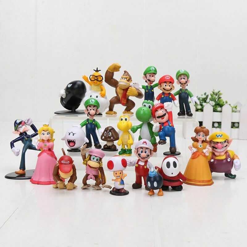 Bonecos Super Mario World Coleção Miniaturas Nintendo Dokey Kong + B