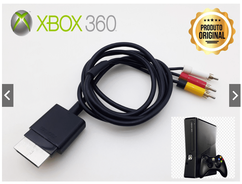 Cabo de Áudio e Vídeo AV Xbox 360 Super Slim 1