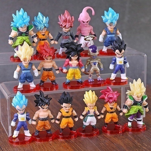 16 Peças/Lote De Personagens De Dragon Ball Z son Wukong vegeta trunk Buu  Frieza Broly animated DBZ Modelo Brinks - Escorrega o Preço