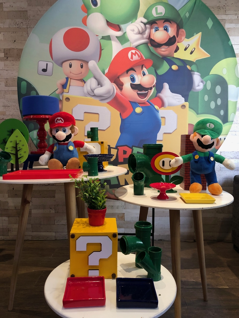 ALUGUEL Decoração Super Mário Bros - Pegue e Monte