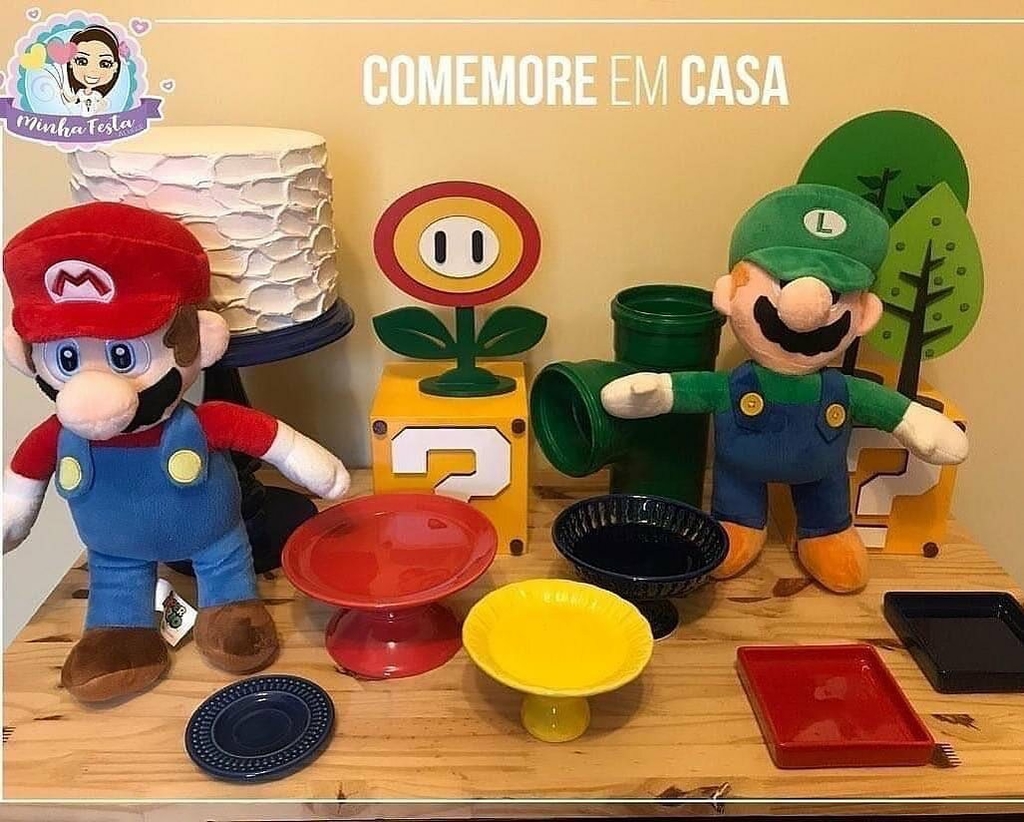 ALUGUEL Decoração Super Mário Bros - Pegue e Monte