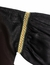 Blusa de lino negro bordado a mano "Randa" - Ch