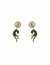 Arete de latón sochapado verde Goldfield diseño prehispánico - comprar en línea