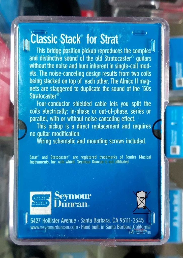 Seymour Duncan STK-S1n Classic Stack For Strat Neck Branco