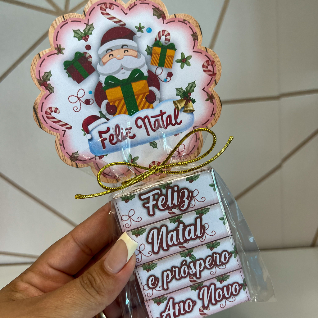 Tag de Agradecimento Feliz Natal e Próspero Ano Novo 5 cm