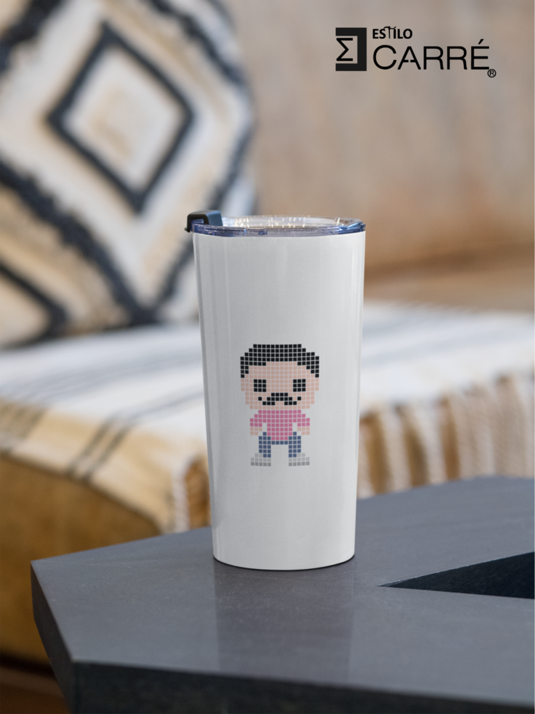 Termo Personaliz Para Cafe Doble Capa + Tres Tazas Metálicos