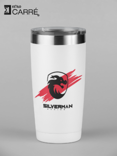 Termo personalizado. Logo pincelado. Silverman gaming