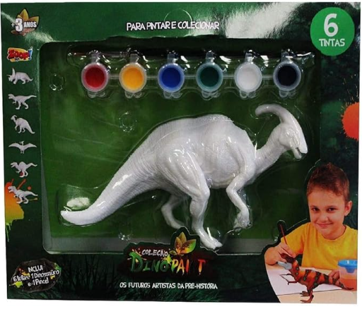 Dinossauro Para Colorir Pintar Infantil Dino Paint Menino Menina Várias  Cores Estimula Criatividade Tinta Pincel Original na Americanas Empresas