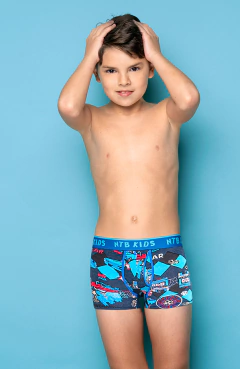 NA147-Bóxer juvenil de algodón y lycra estampado con elástico personalizado