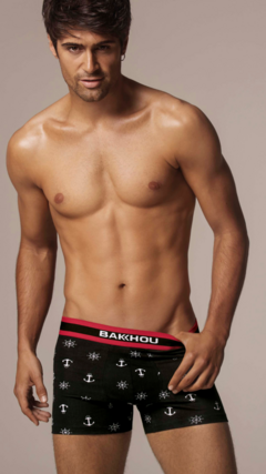 BA2066-Boxer algodón y lycra. Estampado Anclas en internet