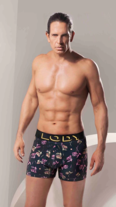 LM924-BOXER DE ALG.LYCRA ESTAMPADO ROSAS