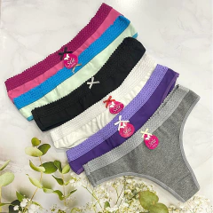 BO777- Pack x 3 Colaless de algodón & lycra c/ puntilla