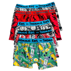 BX761-Bóxer algodón & lycra Thoma kids pack x 3