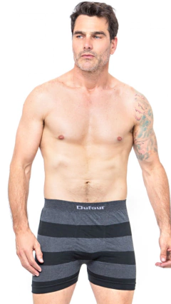 DF12062-Boxer de algodón & lycra sin costura rayado