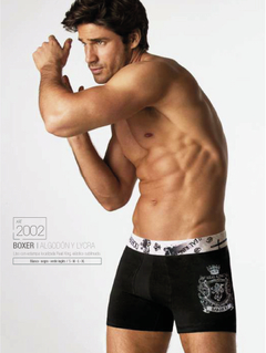 BA2002-Boxer algodón y lycra liso, con estampa localizada Real King