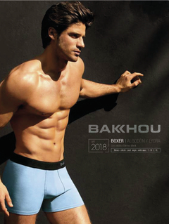 B2018-Boxer algodón y lycra. Liso, elástico Bakhou later