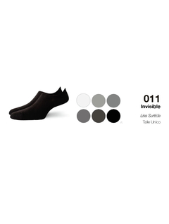 EL011U-Invisible Alta Surtido Liso-Blanco y Negro-Negro
