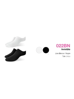 EL022U-Invisible Alta Surtido Liso-Blanco y Negro-Negro