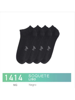 FL1414N-Soquete Liso Negro pack x3