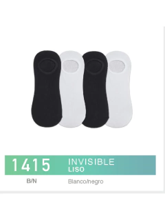 FL1415BN-Invisible Liso blanco-negro pack x3