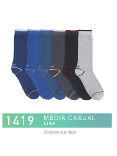 FL1419-Media Casual Lisa Colores Surtidos pack x3