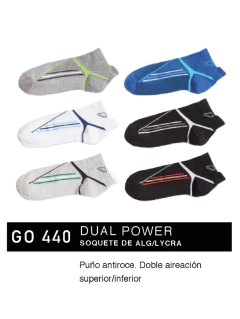 FLGO440-pack x3 Soquete de alg-lycra. Puño antiroce. Doble aireación superior/inferior