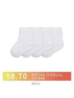 FL58T0-Media casual Calada Blanca niños-as pack x3