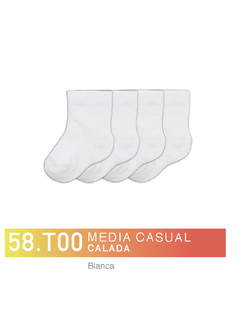 FL58T00-Media casual Calada Blanca niños-as pack x3