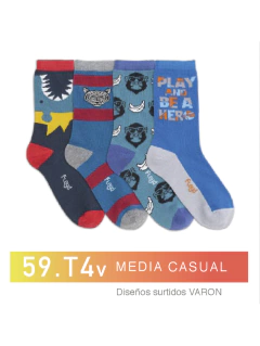 FL59T4V-Media casual . Diseños surtidos VARON pack x3