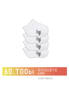 FL60T00B-Soquete Liso color blanco niños-as pack x3