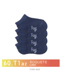 FL60T1A-Soquete Liso color azul niños-as pack x3