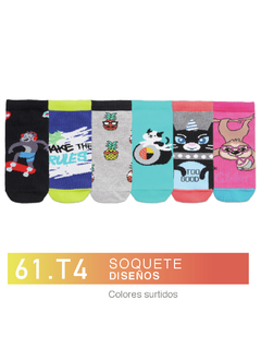 FL61T4-Soquete Liso colores surtidos niños-as pack x3