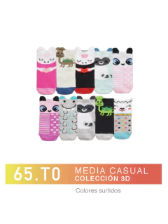 FL65T0-Media casual Tramado Liso Colores Surtidos niños-as