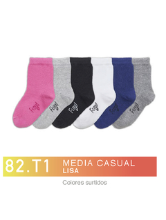 FL82T1-Media casual Lisa Colores Surtidos niños-as pack x3