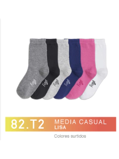 FL82T2-Media casual Lisa Colores Surtidos niños-as pack x3