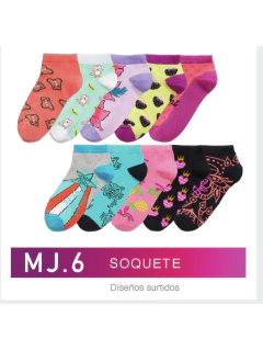 FLMJ6-Soquete Diseños surtidos pack x3