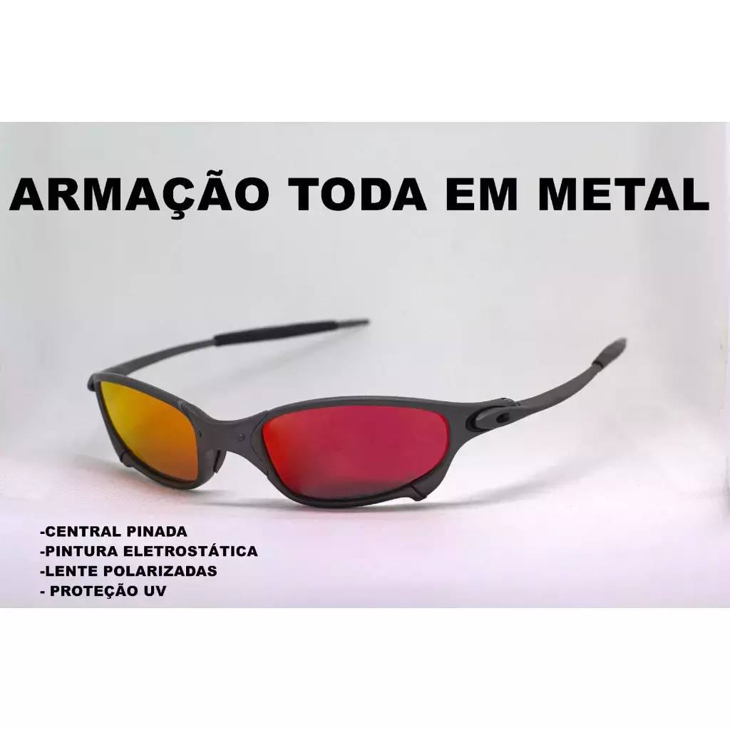 Óculos De Sol Juliet X Metal Lente ARco Íris - Kit Rosa