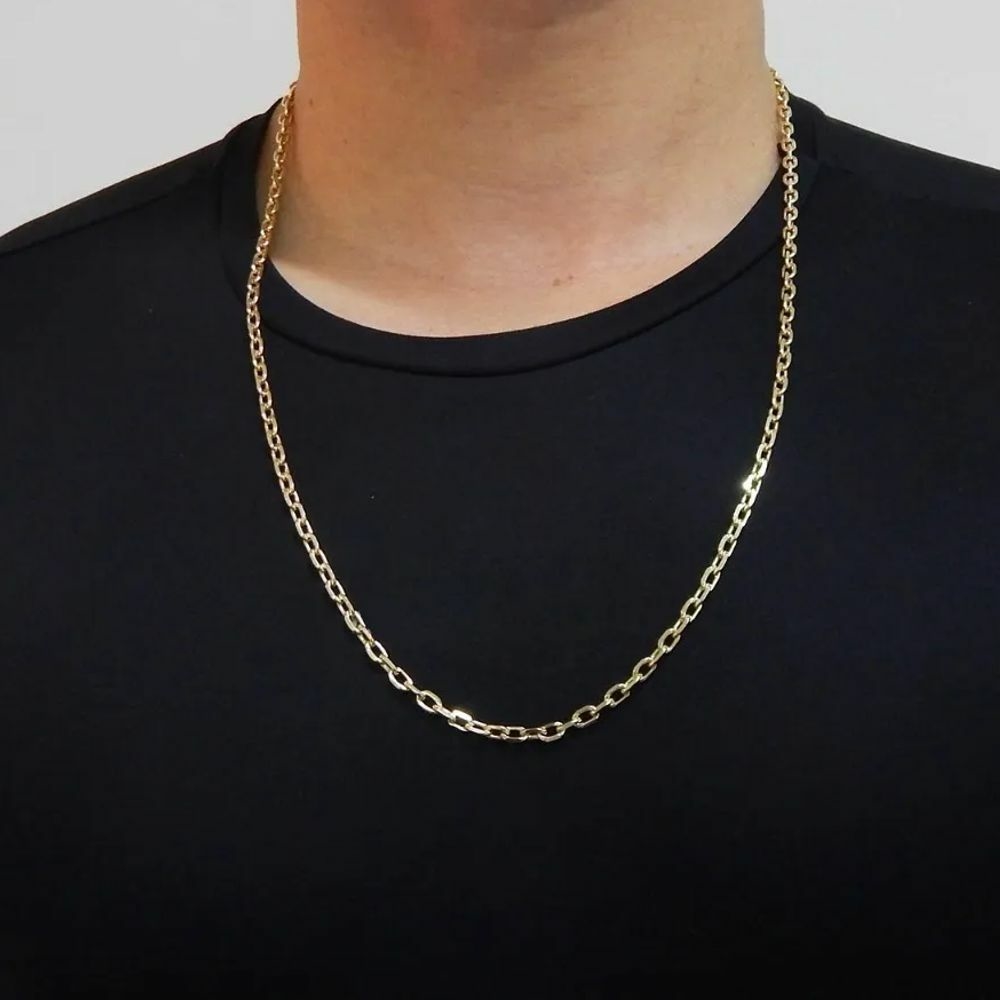 Corrente Elo Cartier Oval Ouro 18K 60cm