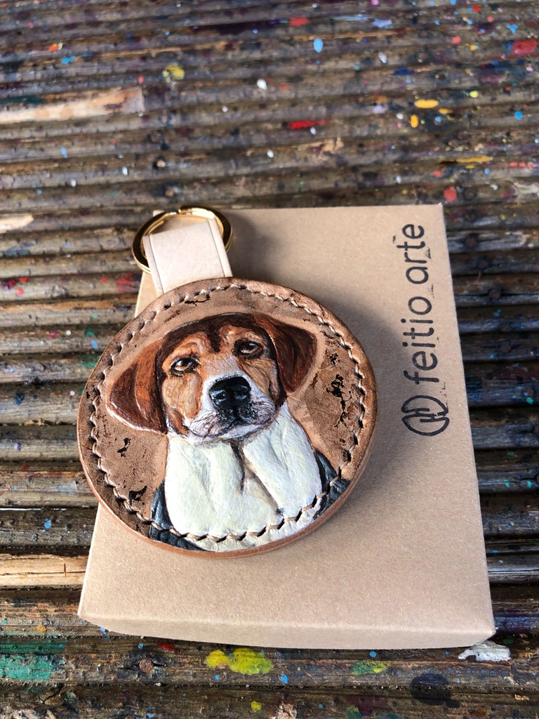 Custom Leather Keychain Pet - Buy in Feitio Arte